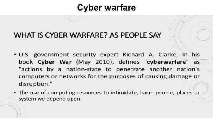Cyber warfare 