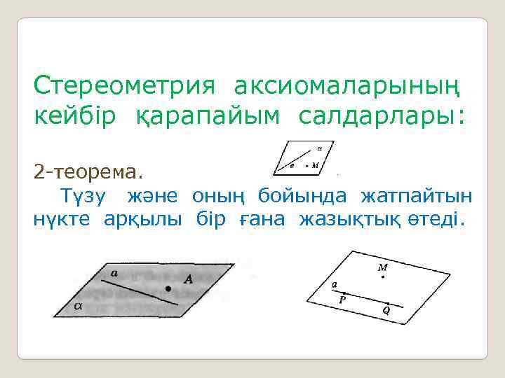 Понятие стереометрии аксиомы