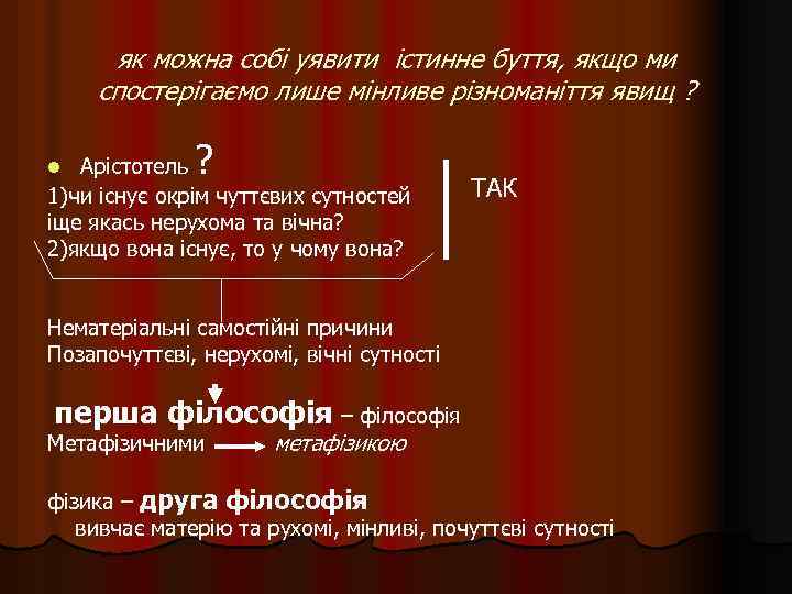 як можна собі уявити істинне буття, якщо ми спостерігаємо лише мінливе різноманіття явищ ?