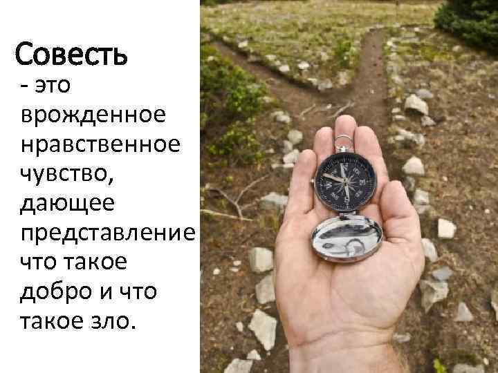 Совесть - это врожденное нравственное чувство, дающее представление что такое добро и что такое