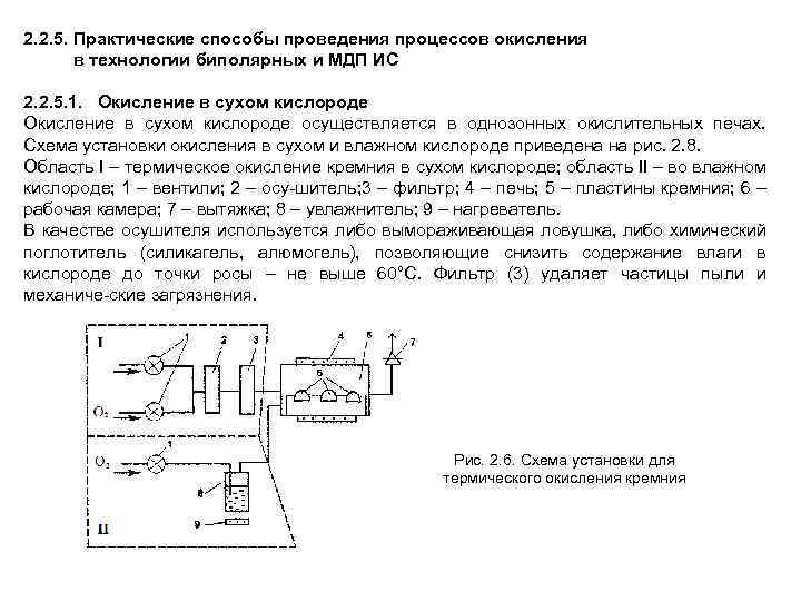2. 2. 5. Практические способы проведения процессов окисления в технологии биполярных и МДП ИС