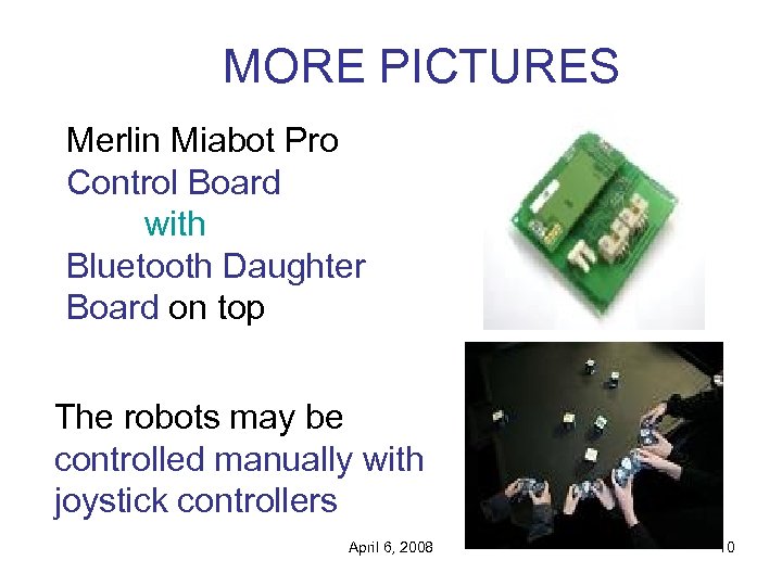 MORE PICTURES Merlin Miabot Pro Control Board with Bluetooth Daughter Board on top The