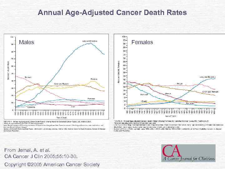 Annual Age-Adjusted Cancer Death Rates Males From Jemal, A. et al. CA Cancer J