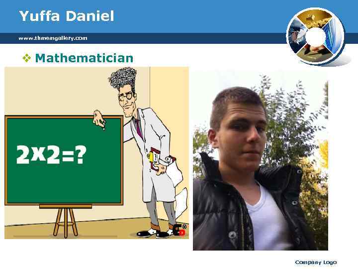 Yuffa Daniel www. thmemgallery. com v Mathematician Company Logo 
