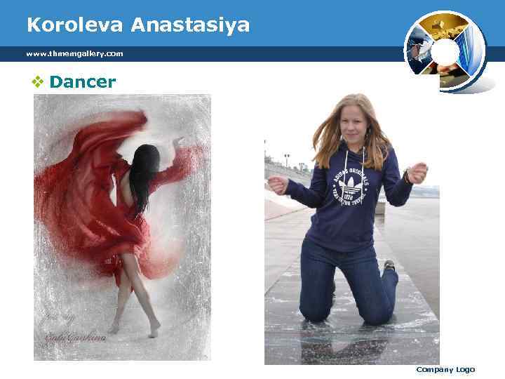 Koroleva Anastasiya www. thmemgallery. com v Dancer Company Logo 