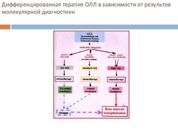 Дифференцированная терапия ОЛЛ в зависимости от результов молекулярной диагностики 