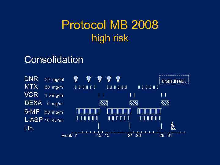 Protocol MB 2008 high risk Consolidation DNR 30 mg/mІ MTX 30 mg/mІ VCR 1,