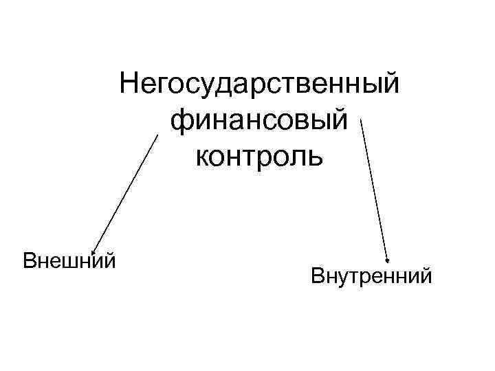 Негосударственный финансовый контроль Внешний Внутренний 