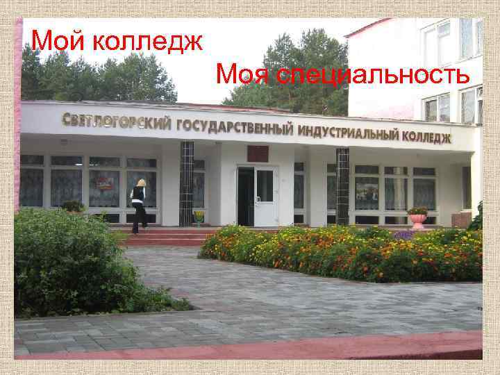 Мой колледж Моя специальность 
