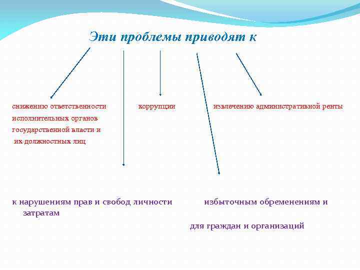 Эти проблемы приводят к снижению ответственности исполнительных органов государственной власти и их должностных лиц