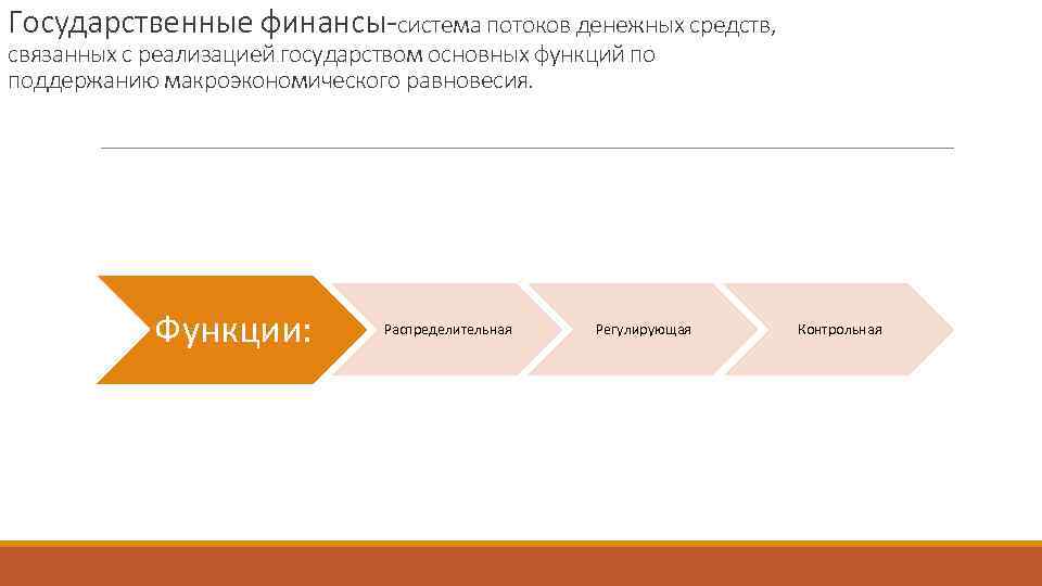 Государственные финансы-система потоков денежных средств, связанных с реализацией государством основных функций по поддержанию макроэкономического