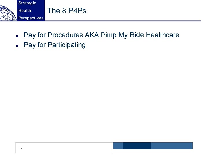 The 8 P 4 Ps Pay for Procedures AKA Pimp My Ride Healthcare Pay