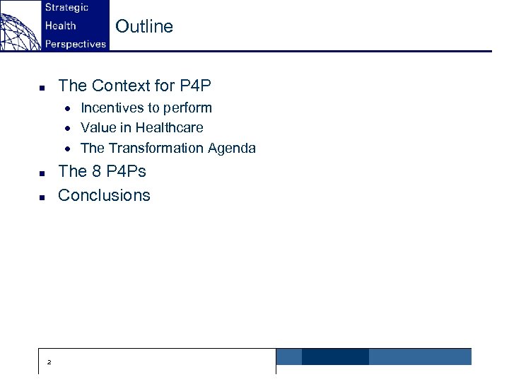 Outline The Context for P 4 P n · Incentives to perform · Value