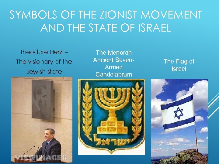 SYMBOLS OF THE ZIONIST MOVEMENT AND THE STATE OF ISRAEL Theodore Herzl – The