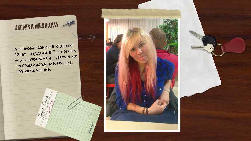 кторовна. сикова Ксения Ви Ме горске, родилась в Пяти 18 лет. ния: хом на