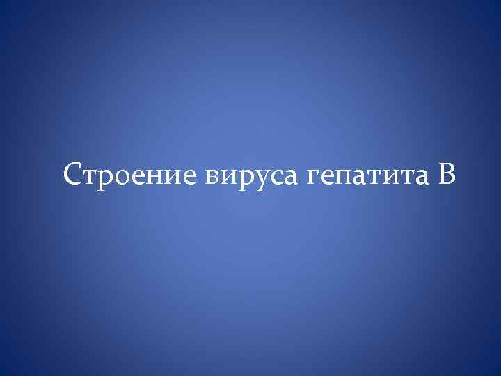 Строение вируса гепатита В 