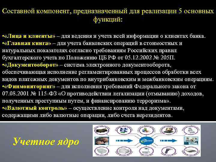 Составной компонент, предназначенный для реализации 5 основных функций: • «Лица и клиенты» – для