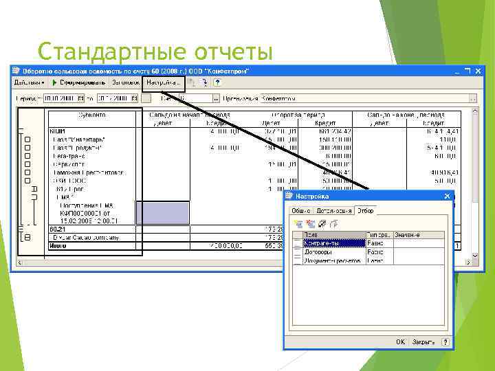 Cтандартные отчеты 21 