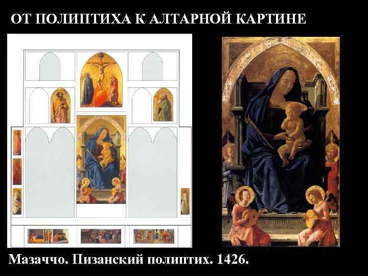ОТ ПОЛИПТИХА К АЛТАРНОЙ КАРТИНЕ Мазаччо. Пизанский полиптих. 1426. 