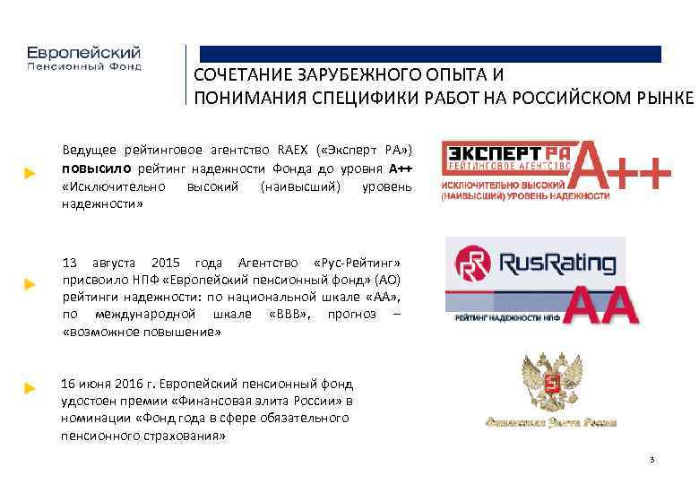 СОЧЕТАНИЕ ЗАРУБЕЖНОГО ОПЫТА И ПОНИМАНИЯ СПЕЦИФИКИ РАБОТ НА РОССИЙСКОМ РЫНКЕ Ведущее рейтинговое агентство RAEX