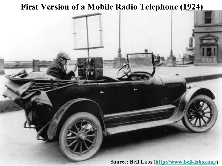 First Version of a Mobile Radio Telephone (1924) Source: Bell Labs (http: //www. bell-labs.