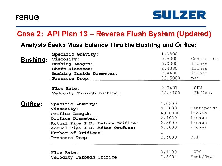FSRUG Case 2: API Plan 13 – Reverse Flush System (Updated) Analysis Seeks Mass