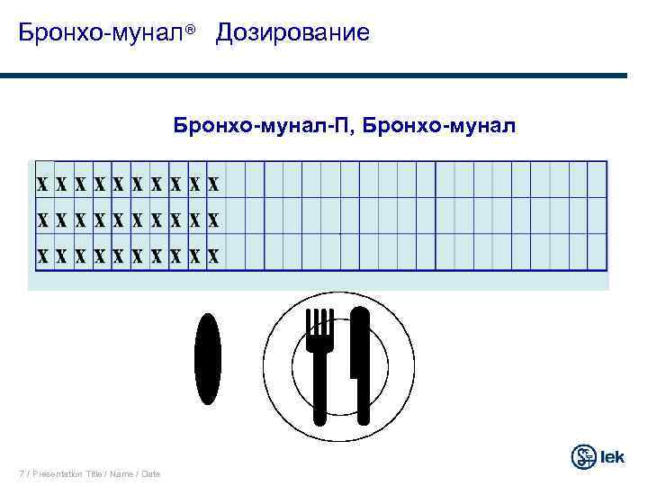 Бронхо-мунал Дозирование Бронхо-мунал-П, Бронхо-мунал 7 / Presentation Title / Name / Date 