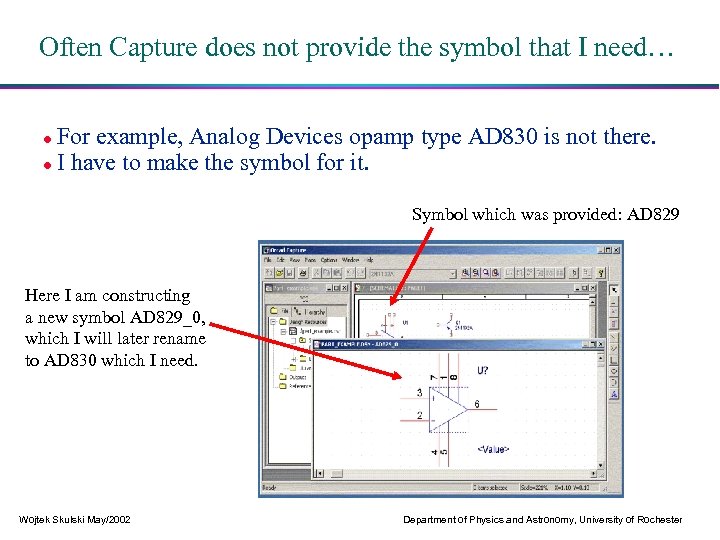 Often Capture does not provide the symbol that I need… For example, Analog Devices