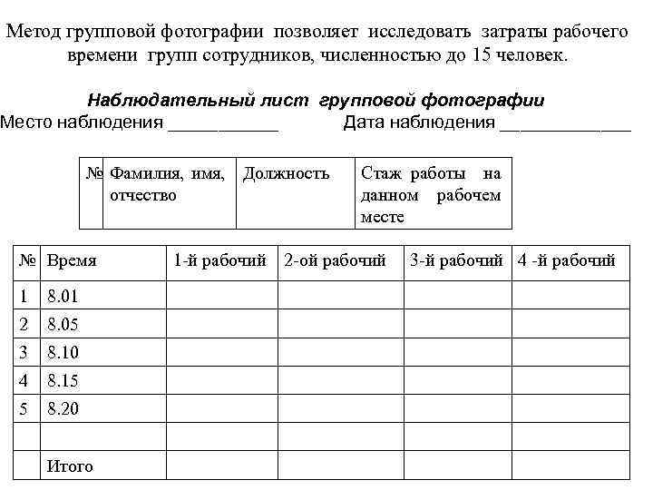 Обсервационный лист образец