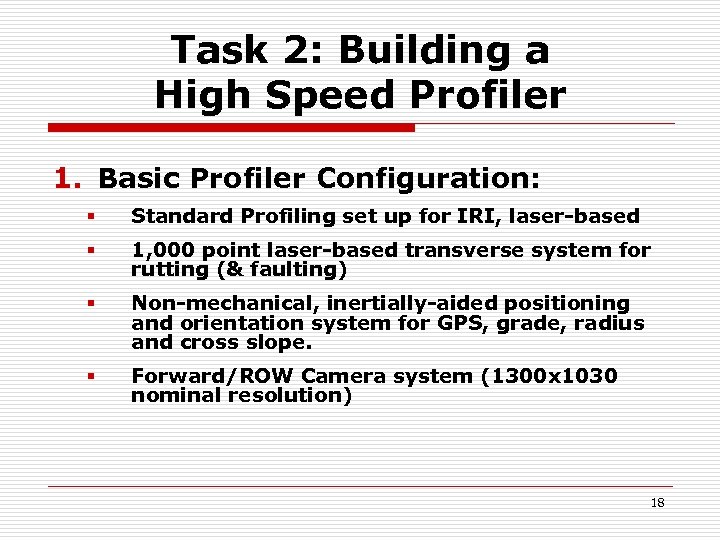 Task 2: Building a High Speed Profiler 1. Basic Profiler Configuration: § Standard Profiling