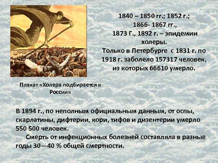 1840 – 1850 гг. ; 1852 г. ; 1866 - 1867 гг. , 1873