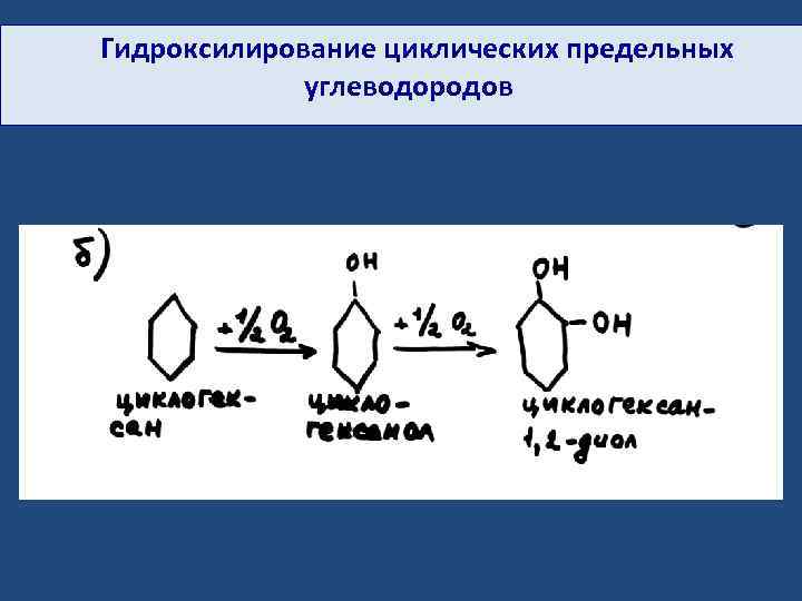  Гидроксилирование циклических предельных углеводородов 