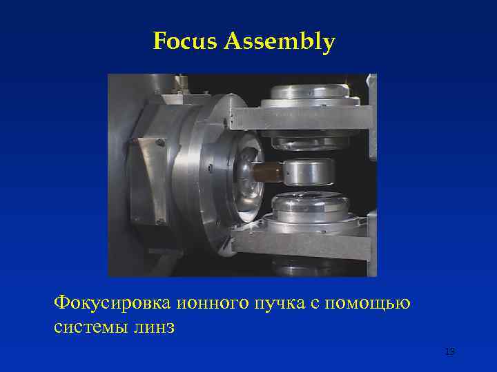 Focus Assembly Фокусировка ионного пучка с помощью системы линз 13 