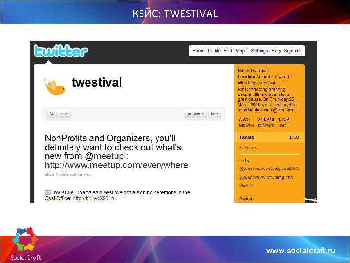 КЕЙС: TWESTIVAL www. socialcraft. ru 