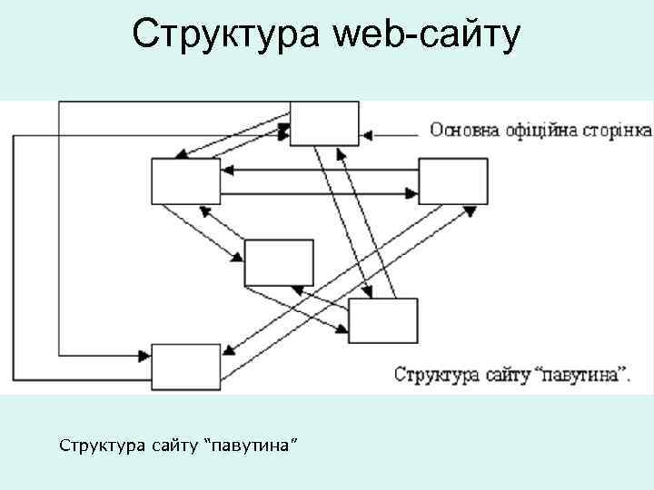 Структура web-сайту Структура сайту “павутина” 