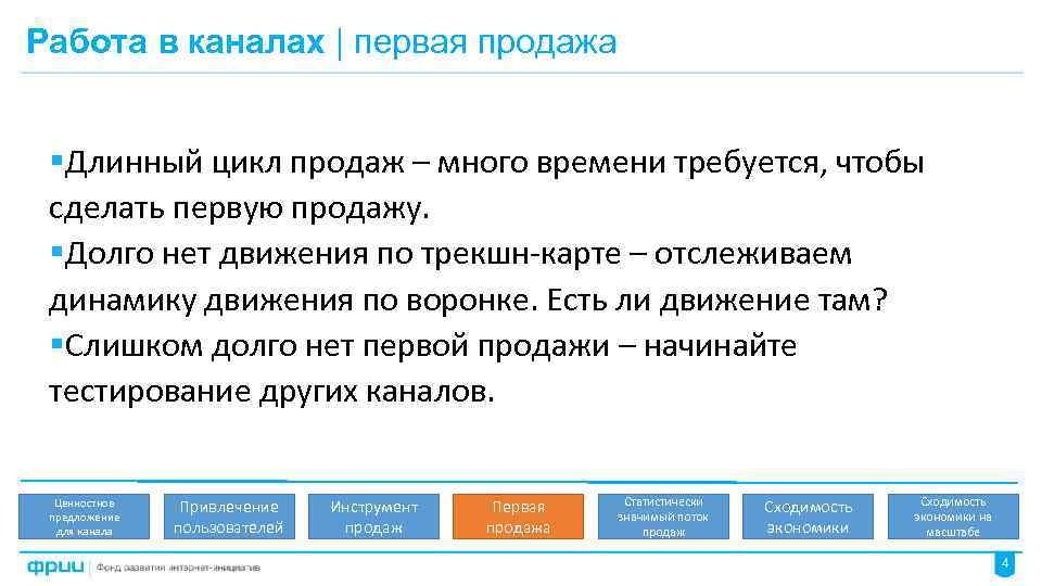 Работа в каналах | первая продажа §Длинный цикл продаж – много времени требуется, чтобы