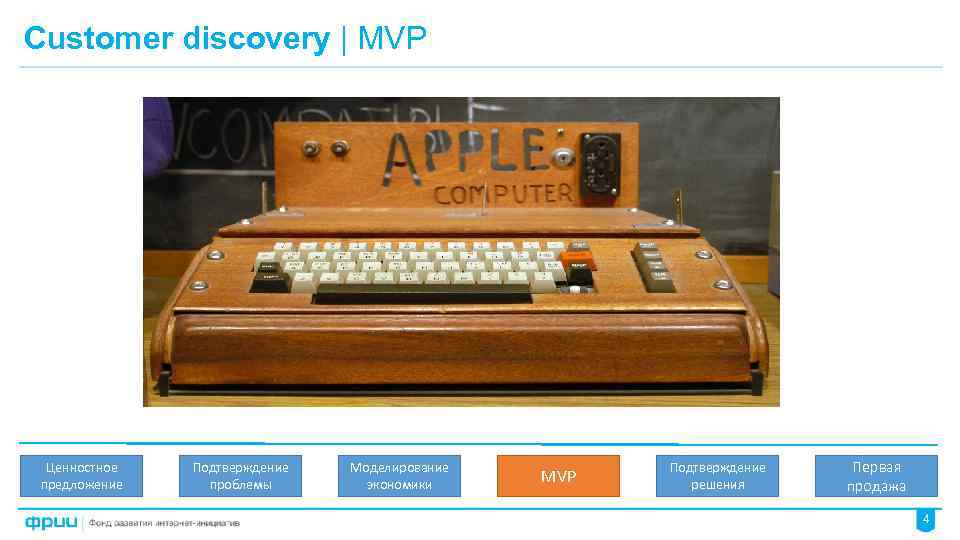 Customer discovery | MVP Ценностное предложение Подтверждение проблемы Моделирование экономики MVP Подтверждение решения Первая