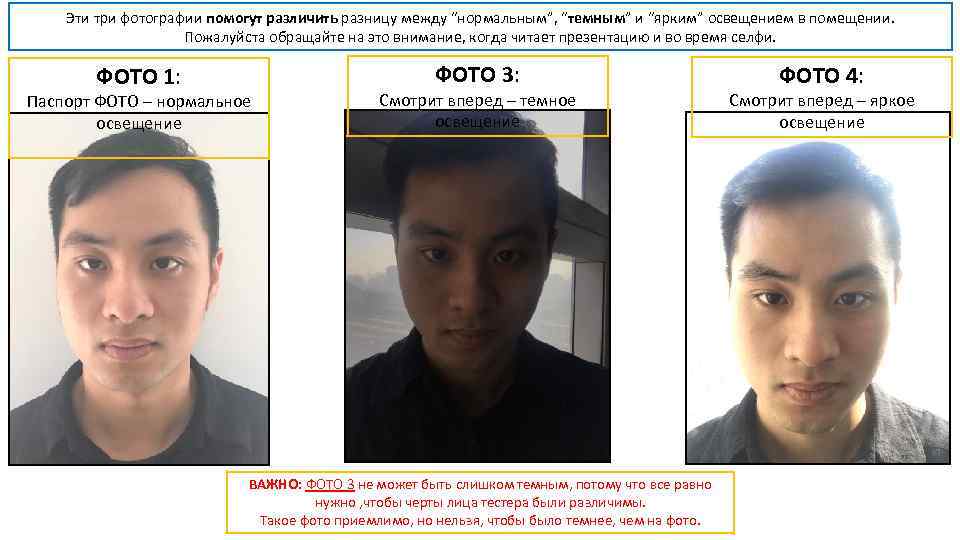 Эти три фотографии помогут различить разницу между “нормальным”, “темным” и “ярким” освещением в помещении.