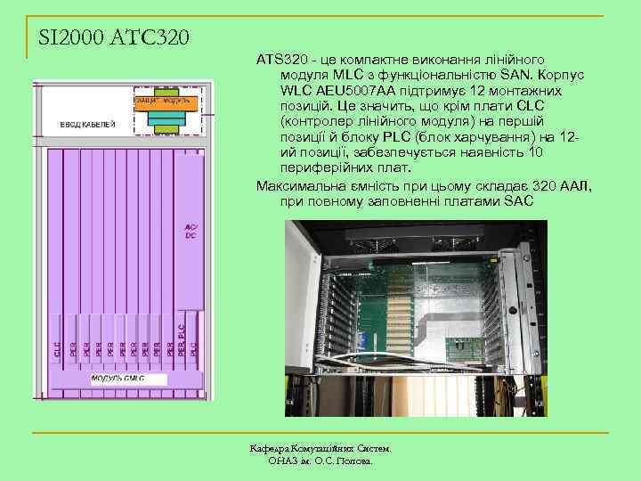 SI 2000 ATC 320 ATS 320 - це компактне виконання лінійного модуля MLC з
