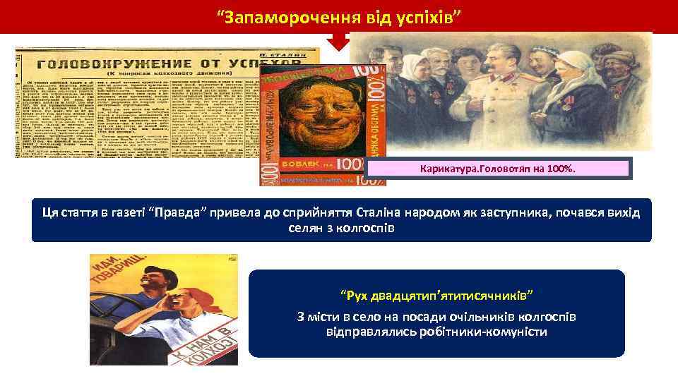 “Запаморочення від успіхів” Карикатура. Головотяп на 100%. Ця стаття в газеті “Правда” привела до