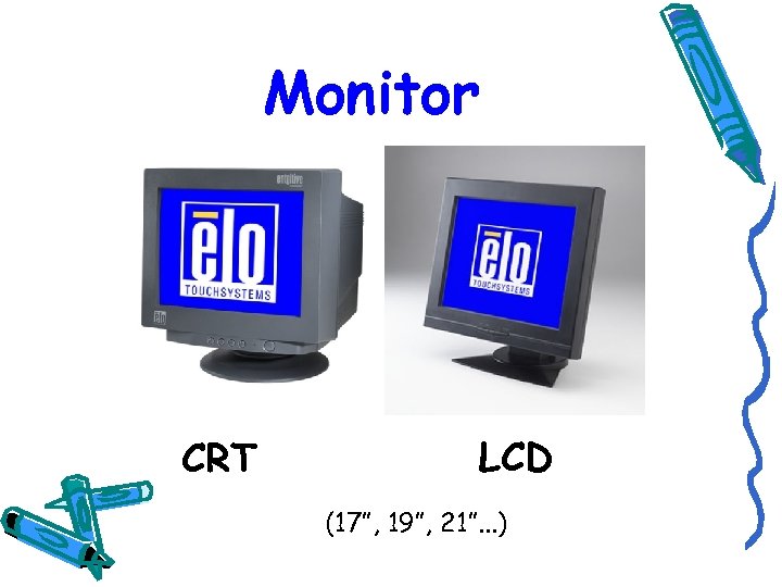 Monitor CRT LCD (17”, 19”, 21”. . . ) 