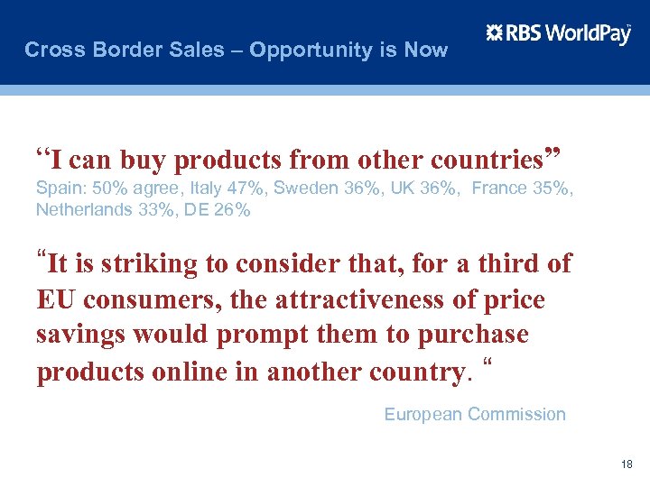 Cross Border Sales – Opportunity is Now “I can buy products from other countries”