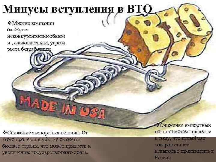 Презентация вто минусы и плюсы