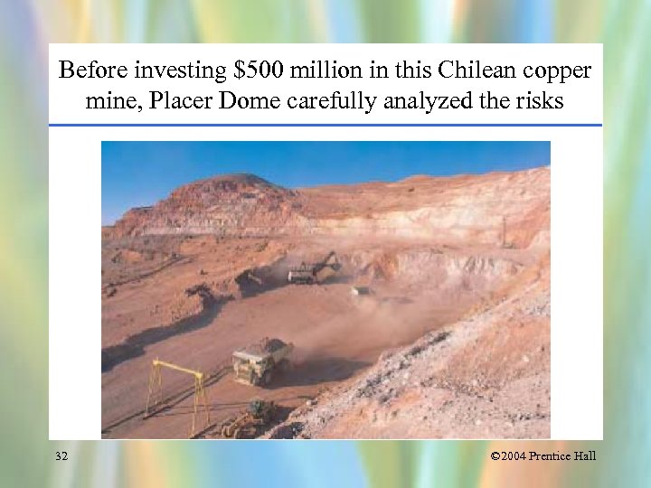 Before investing $500 million in this Chilean copper mine, Placer Dome carefully analyzed the