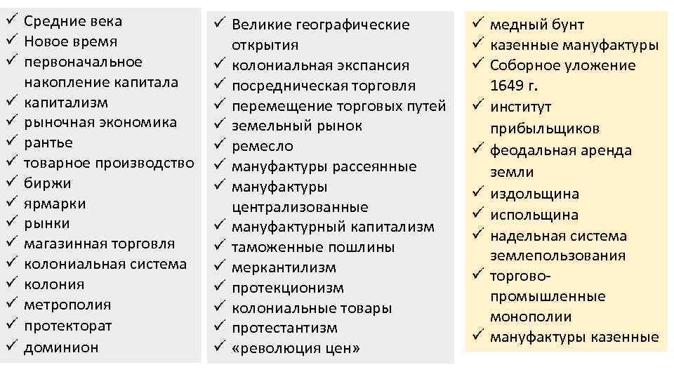  Средние века Новое время первоначальное накопление капитала капитализм рыночная экономика рантье товарное производство