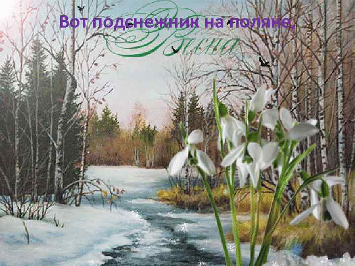 Вот подснежник на поляне, 