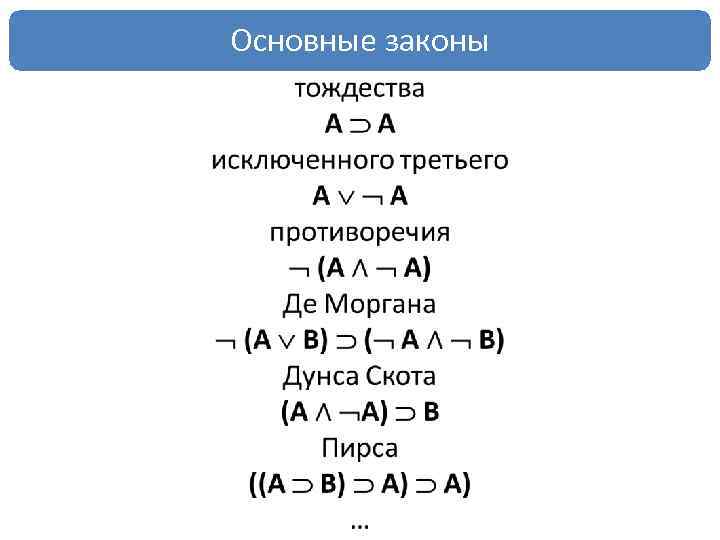 Основные законы • 