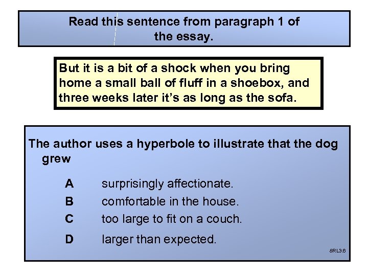 Read this sentence from paragraph 1 of the essay. But it is a bit