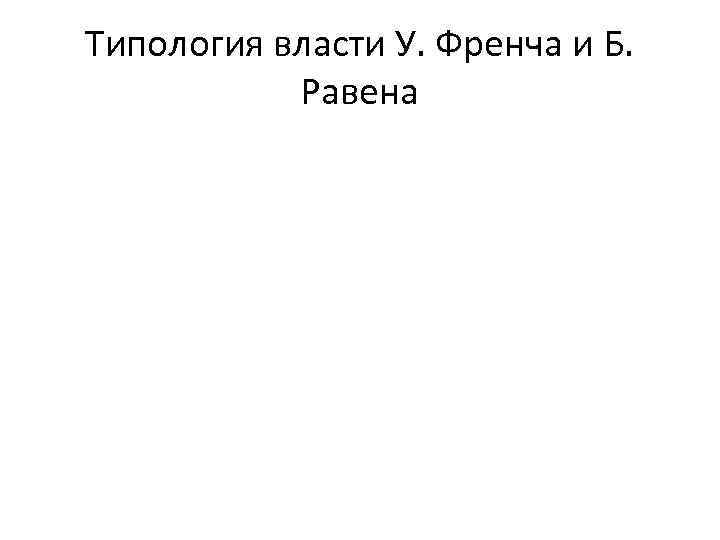 Типология власти У. Френча и Б. Равена 