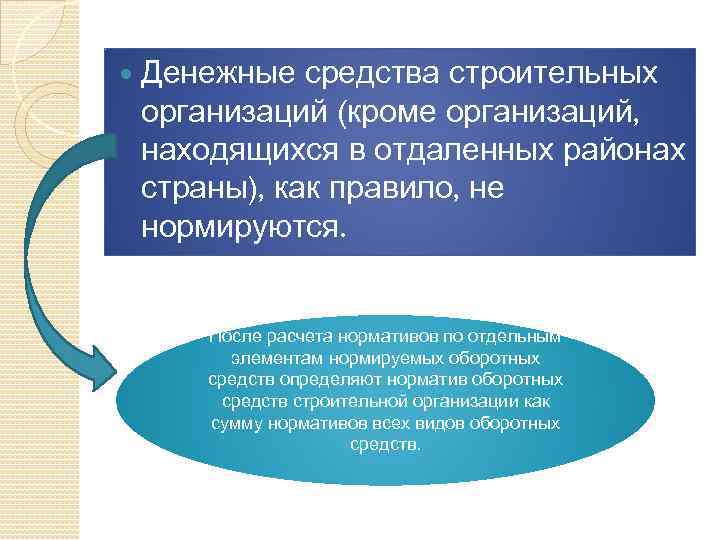  Денежные средства строительных организаций (кроме организаций, находящихся в отдаленных районах страны), как правило,